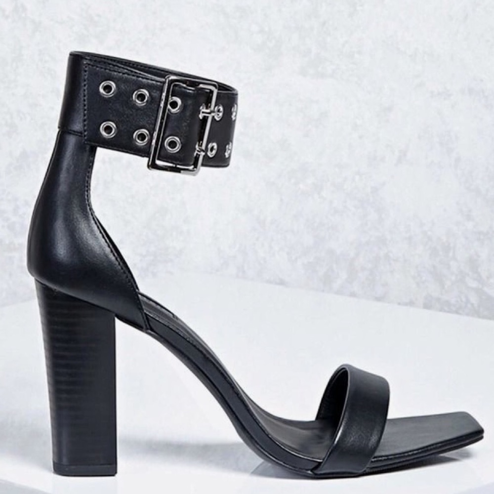 Versace inspired grommets ankle strap sandals